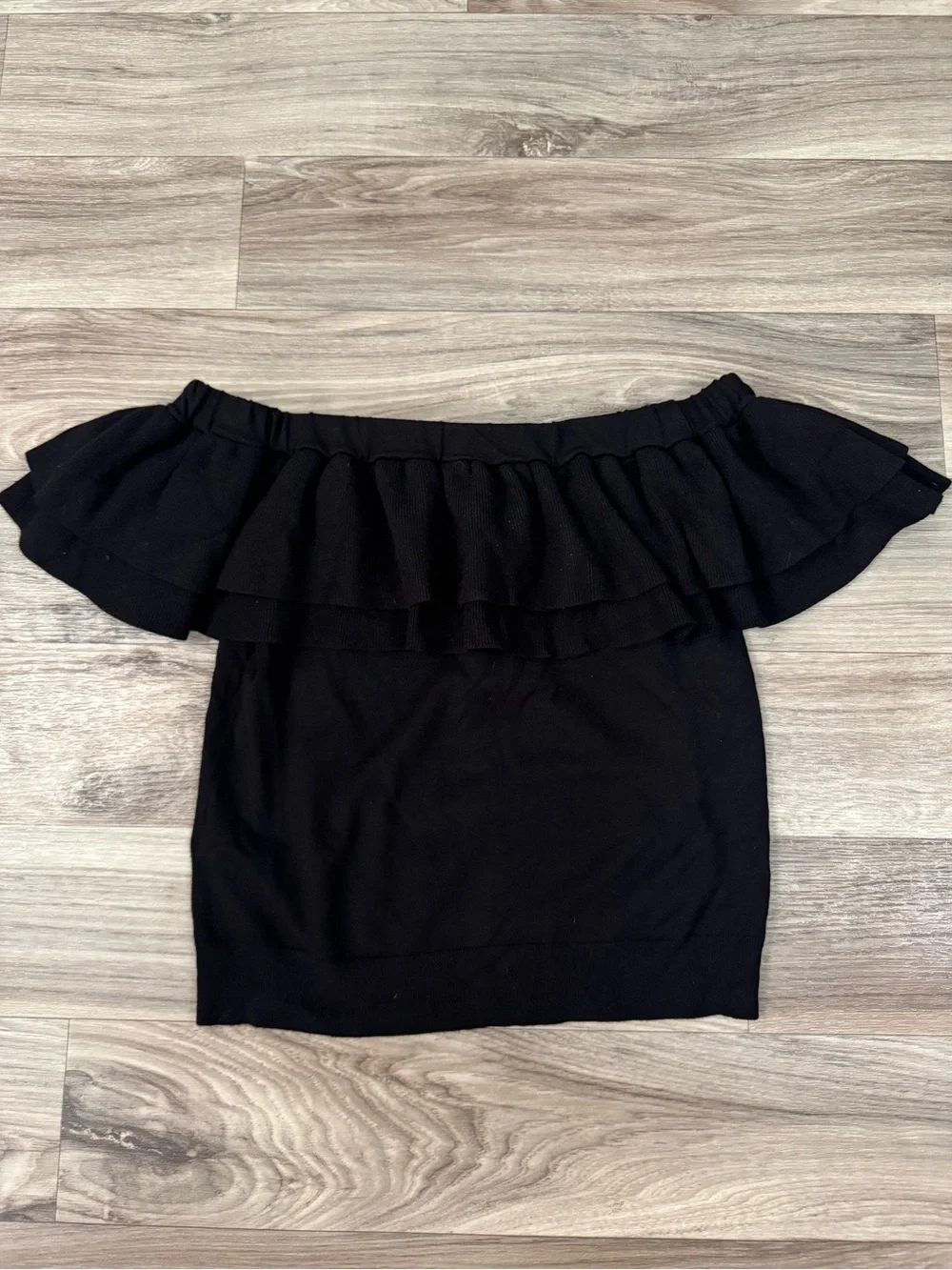 J. Crew Off-the-Shoulder Ruffle Sweater in Black Size Small